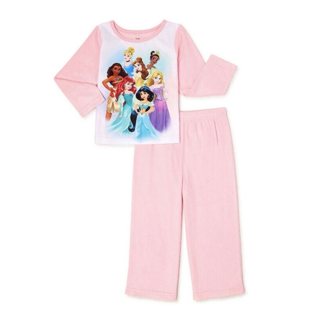 Disney Princess Pajama Set Girls 12M Pink New Flannel 2-PC Long Sleeve NEW‎